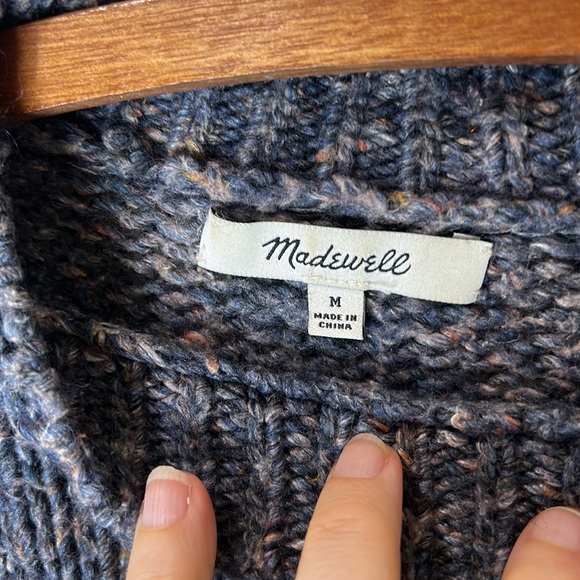 MADEWELL Pleat Shoulder Pullover Wool Blend Sweater Size Medium - Picture 8 of 16